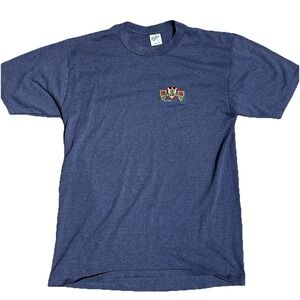 Vintage Disney Mickey Mouse  T-Shirt Crest Embroidered Velva Sheen M USA